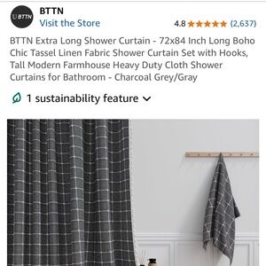 Extra long shower curtain